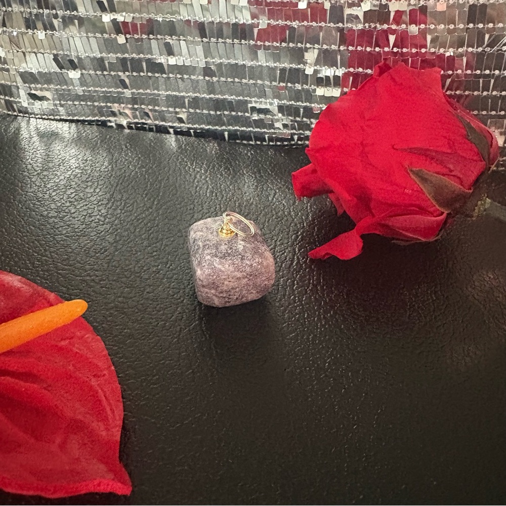 Serene Edge – Lepidolite & Silver Nail Pendant